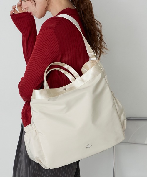 BONLECILL Marche（ボンルシールマルシェ）の「【BONLECILL Marche】《A4収納》2way BIGトートバッグ/マザーズバッグ（トートバッグ・レディース・ブラウン/ブラック/アイボリー・FREE）」の7枚目の写真