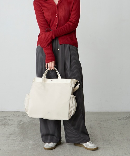 BONLECILL Marche（ボンルシールマルシェ）の「【BONLECILL Marche】《A4収納》2way BIGトートバッグ/マザーズバッグ（トートバッグ・レディース・ブラウン/ブラック/アイボリー・FREE）」の8枚目の写真