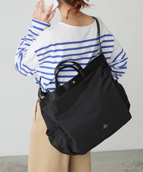 BONLECILL Marche（ボンルシールマルシェ）の「【BONLECILL Marche】《A4収納》2way BIGトートバッグ/マザーズバッグ（トートバッグ・レディース・ブラウン/ブラック/アイボリー・FREE）」の12枚目の写真