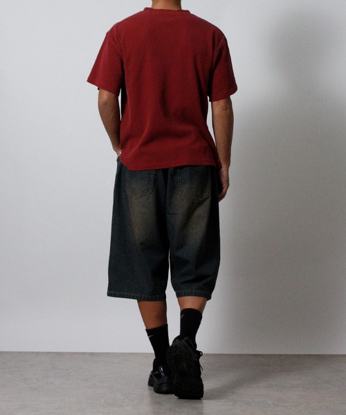 NYLAUS（ナイラス）の「【NYS】トライバルプリント ヴィンテージ ヘンリーネック ワッフルTシャツ 半袖 ショート丈（Tシャツ/カットソー・メンズ・ワインレッド/チャコール/アイボリー・L/M）」の18枚目の写真