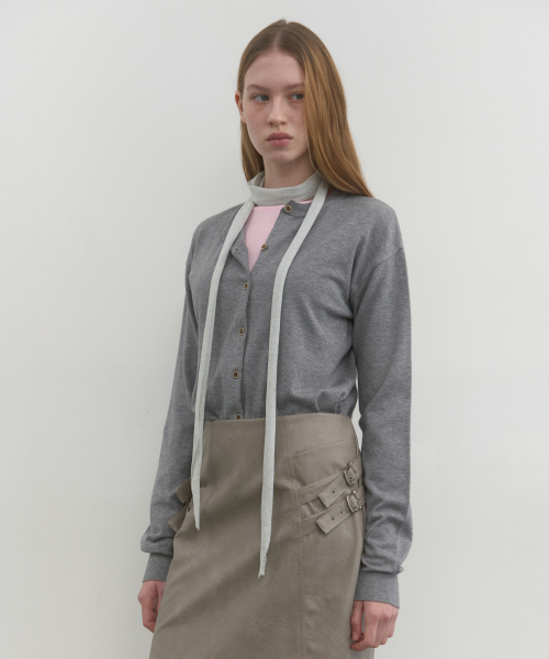 Majournee(マジョネ)の「M BASIC KNIT CARDIGAN_GREY(カーディガン/ボレロ・レディース・その他・FREE)」の1枚目の写真