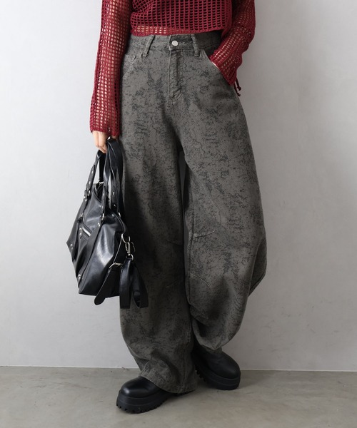 SpRay(スプレイ)の「ムラ染ブロークンパンツ(その他パンツ・レディース・ブラウン/カーキ・SMALL/MEDIUM)」の2枚目の写真