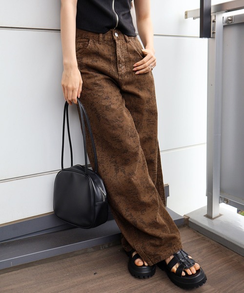 SpRay(スプレイ)の「ムラ染ブロークンパンツ(その他パンツ・レディース・ブラウン/カーキ・SMALL/MEDIUM)」の3枚目の写真