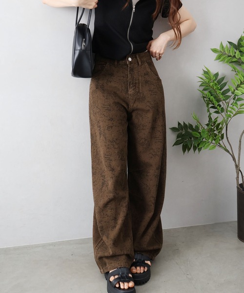 SpRay(スプレイ)の「ムラ染ブロークンパンツ(その他パンツ・レディース・ブラウン/カーキ・SMALL/MEDIUM)」の9枚目の写真