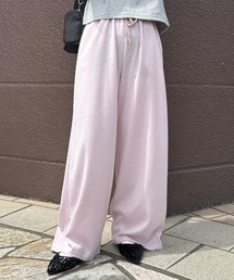 【ISOOK / アイスー】カラーソフトパンツ / イージーパンツ リラックスパンツ 総ゴム ウエストゴム パステル ペール 黄色 水色 ZOZOTOWN限定