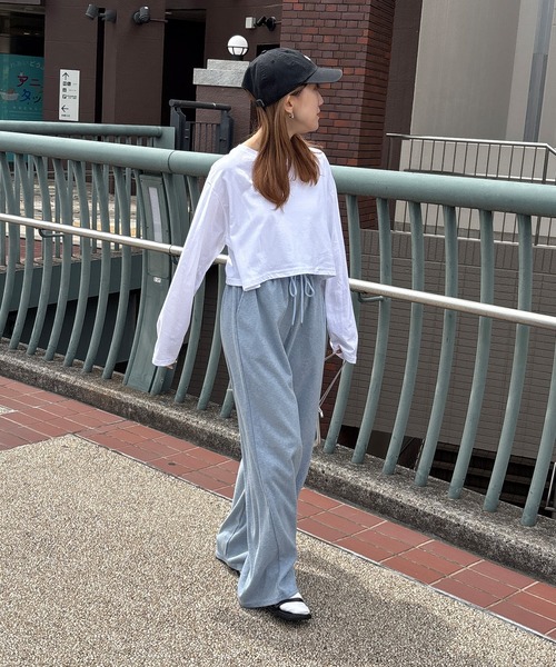 ISOOK(アイスー)の「【ISOOK / アイスー】カラーソフトパンツ / イージーパンツ リラックスパンツ 総ゴム ウエストゴム パステル ペール 黄色 水色 ZOZOTOWN限定(スウェットパンツ・レディース・ブルー/ライトイエロー/ライトグレー/ピンク・FREE)」の5枚目の写真
