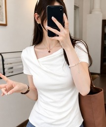 ドレープショルダーTシャツ