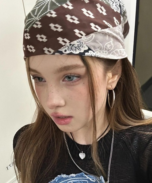 VIBGYOR（ヴィブジョー）の「【LAMPOON】マルチ柄スカーフ（バンダナ/スカーフ・レディース・ベージュ・FREE）」の6枚目の写真