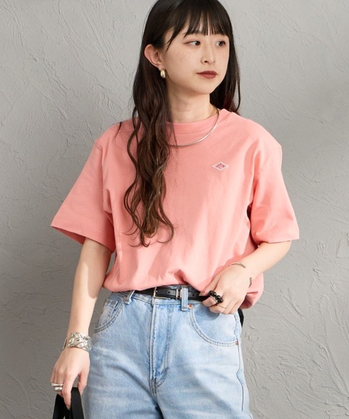 DANTON（ダントン）の「[DANTON/ダントン] ワンポイントロゴ ショートスリーブTシャツ（Tシャツ/カットソー・レディース・ホワイト/ピンク/グレイッシュベージュ/ブラック/グレー・S/M）」の5枚目の写真