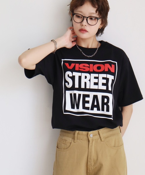 VISION STREET WEAR（ヴィジョンストリートウェア）の「【VISION STREET WEAR/ヴィジョンストリートウェア】VSW Logo Tee / VSWロゴＴシャツ（Tシャツ/カットソー・メンズ・ホワイト/ブラック・M/L/LL）」の3枚目の写真
