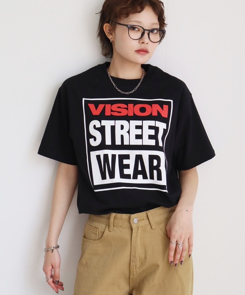 VISION STREET WEAR（ヴィジョンストリートウェア）の「【VISION STREET WEAR/ヴィジョンストリートウェア】VSW Logo Tee / VSWロゴＴシャツ（Tシャツ/カットソー・メンズ・ホワイト/ブラック・M/L/LL）」の4枚目の写真