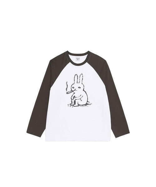 PIMADAZIWIN(ピマダジウィン)の「Dark Label Raglan T-shirt_2Color(Tシャツ/カットソー・レディース・ブラック×グレー/ホワイト×グレー・MEDIUM/LARGE)」の2枚目の写真