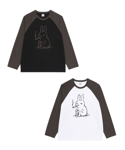 PIMADAZIWIN(ピマダジウィン)の「Dark Label Raglan T-shirt_2Color(Tシャツ/カットソー・レディース・ブラック×グレー/ホワイト×グレー・MEDIUM/LARGE)」の8枚目の写真
