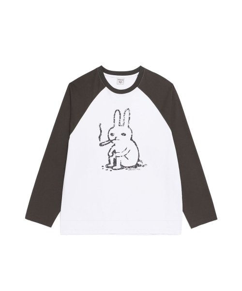 PIMADAZIWIN(ピマダジウィン)の「Dark Label Raglan T-shirt_2Color(Tシャツ/カットソー・レディース・ブラック×グレー/ホワイト×グレー・MEDIUM/LARGE)」の9枚目の写真