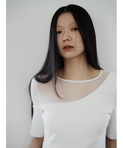 Katrin TOKYO（カトリーントーキョー）の「sheer mesh combi rib tops（Tシャツ/カットソー・レディース・ピンク/ベージュ系/ホワイト・XS/FREE）」の22枚目の写真