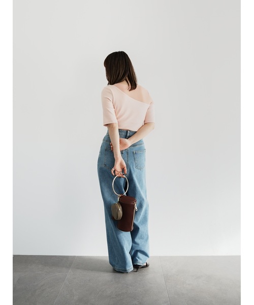 Katrin TOKYO（カトリーントーキョー）の「sheer mesh combi rib tops（Tシャツ/カットソー・レディース・ピンク/ベージュ系/ホワイト・XS/FREE）」の4枚目の写真
