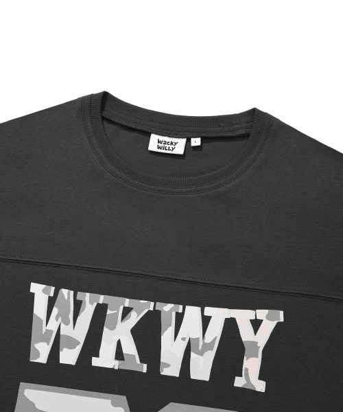 Wacky WiLLy(ワッキーウィリー)の「切り替えタイポ半袖Tシャツチャコール(Tシャツ/カットソー・レディース・その他・SMALL/MEDIUM/LARGE/X-LARGE)」の4枚目の写真