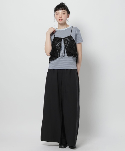niko and...（ニコアンド）の「アソートワイドスリットパンツ（その他パンツ・レディース・ブルー/ブラック/ネイビー・LARGE/MEDIUM）」の9枚目の写真