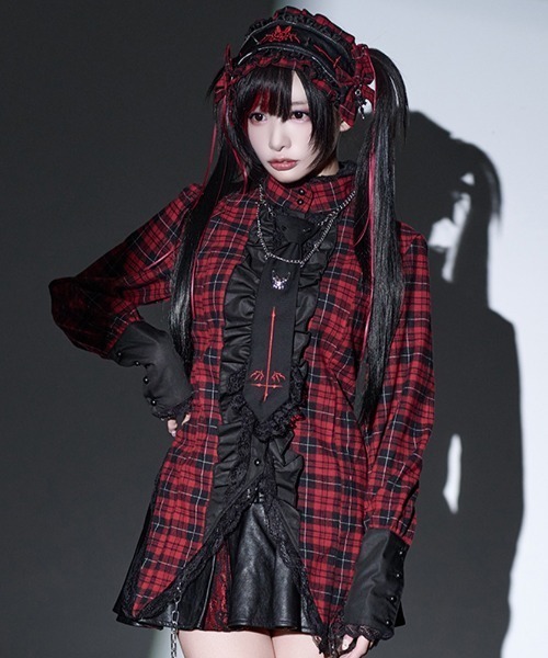 Grrr the Lipper(ガルルザリッパー)の「『Grrr the Lipper/ガルル・ザ・リッパー』御棘嬢園レムネちゃんのブラウス(シャツ/ブラウス・レディース・ブラック/ブラック×レッド・FREE)」の2枚目の写真