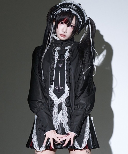 Grrr the Lipper(ガルルザリッパー)の「『Grrr the Lipper/ガルル・ザ・リッパー』御棘嬢園レムネちゃんのブラウス(シャツ/ブラウス・レディース・ブラック/ブラック×レッド・FREE)」の1枚目の写真