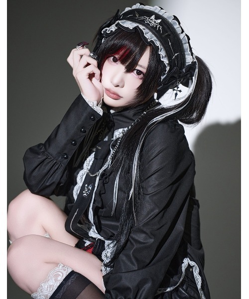 Grrr the Lipper(ガルルザリッパー)の「『Grrr the Lipper/ガルル・ザ・リッパー』御棘嬢園レムネちゃんのブラウス(シャツ/ブラウス・レディース・ブラック/ブラック×レッド・FREE)」の7枚目の写真