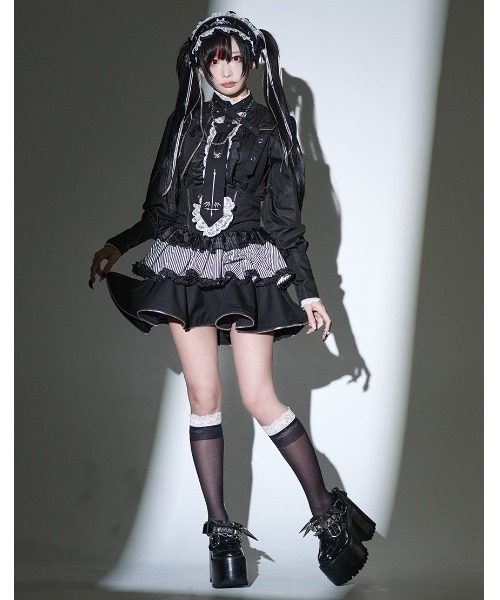 Grrr the Lipper(ガルルザリッパー)の「『Grrr the Lipper/ガルル・ザ・リッパー』御棘嬢園レムネちゃんのブラウス(シャツ/ブラウス・レディース・ブラック/ブラック×レッド・FREE)」の10枚目の写真