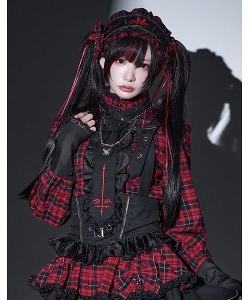 Grrr the Lipper(ガルルザリッパー)の「『Grrr the Lipper/ガルル・ザ・リッパー』御棘嬢園レムネちゃんのブラウス(シャツ/ブラウス・レディース・ブラック/ブラック×レッド・FREE)」の16枚目の写真