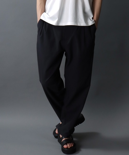 SITRY(シトリー)の「Seer Sucker Function Pants/シアサッカー ファンクション ワイドイージーパンツ テーパードパンツ(スラックス・メンズ・チャコール/ブラウン/ブラック・M/L/LL)」の1枚目の写真