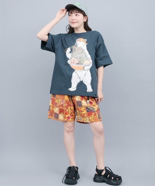 チチカカ(チチカカ)の「go slow caravan USAコットン豪快盛りラーメンクマT(Tシャツ/カットソー・レディース・イエロー/アイボリー/ネイビー・MEDIUM/LARGE)」の5枚目の写真