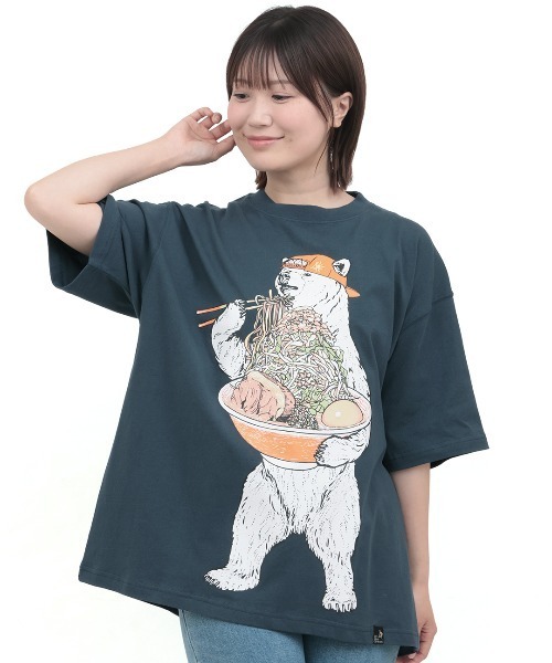 チチカカ(チチカカ)の「go slow caravan USAコットン豪快盛りラーメンクマT(Tシャツ/カットソー・レディース・イエロー/アイボリー/ネイビー・MEDIUM/LARGE)」の8枚目の写真