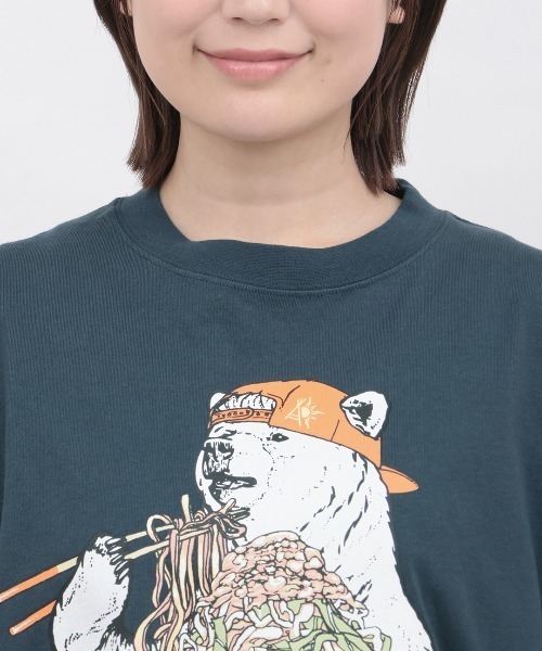 チチカカ(チチカカ)の「go slow caravan USAコットン豪快盛りラーメンクマT(Tシャツ/カットソー・レディース・イエロー/アイボリー/ネイビー・MEDIUM/LARGE)」の12枚目の写真