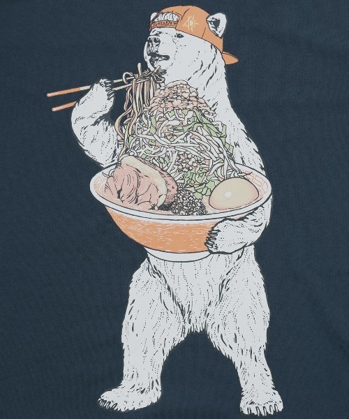 チチカカ(チチカカ)の「go slow caravan USAコットン豪快盛りラーメンクマT(Tシャツ/カットソー・レディース・イエロー/アイボリー/ネイビー・MEDIUM/LARGE)」の15枚目の写真
