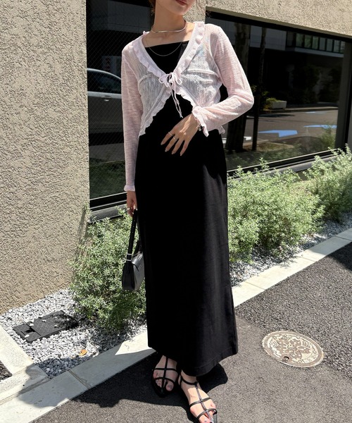 NOGLE(ノグル)の「【NOGLE select/ノグルセレクト】シアーフリルカラーカーディガン(カーディガン/ボレロ・レディース・ピンク/アイボリー/ベージュ/ブルー・FREE)」の18枚目の写真
