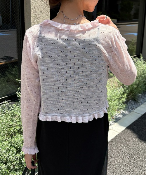 NOGLE(ノグル)の「【NOGLE select/ノグルセレクト】シアーフリルカラーカーディガン(カーディガン/ボレロ・レディース・ピンク/アイボリー/ベージュ/ブルー・FREE)」の21枚目の写真