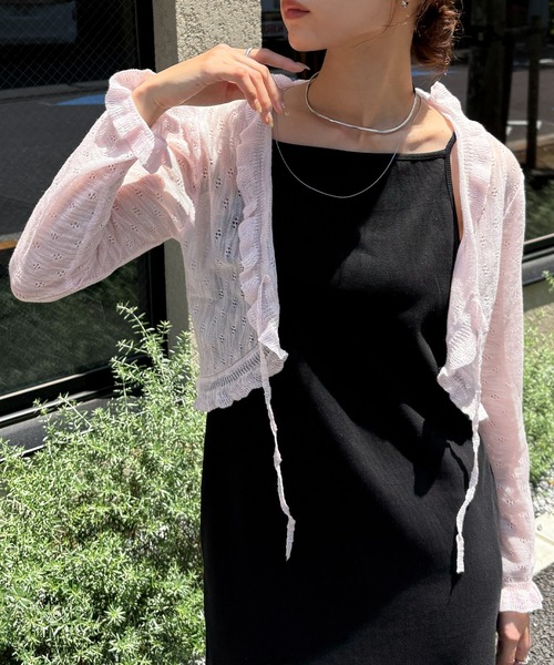 NOGLE(ノグル)の「【NOGLE select/ノグルセレクト】シアーフリルカラーカーディガン(カーディガン/ボレロ・レディース・ピンク/アイボリー/ベージュ/ブルー・FREE)」の16枚目の写真