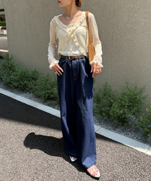 NOGLE(ノグル)の「【NOGLE select/ノグルセレクト】シアーフリルカラーカーディガン(カーディガン/ボレロ・レディース・ピンク/アイボリー/ベージュ/ブルー・FREE)」の13枚目の写真