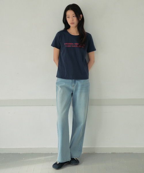 WEDNESDAYOASISFORWOMEN（ウェンズデー オアシス フォー ウーマン）の「クローザーシルケットハーフTシャツ_NAVY(WB6TP35)（Tシャツ/カットソー・レディース・ネイビー・FREE）」の2枚目の写真