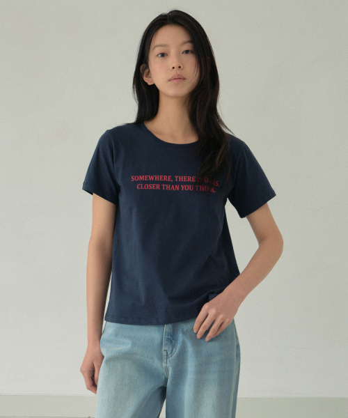 WEDNESDAYOASISFORWOMEN（ウェンズデー オアシス フォー ウーマン）の「クローザーシルケットハーフTシャツ_NAVY(WB6TP35)（Tシャツ/カットソー・レディース・ネイビー・FREE）」の3枚目の写真