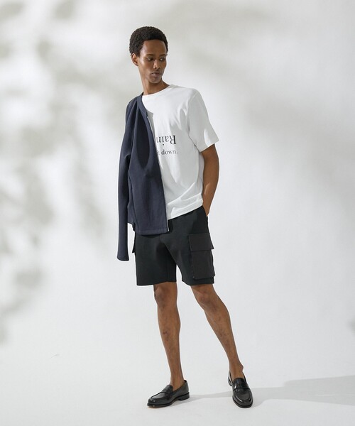 DESIGNWORKS（デザインワークス）の「ロゴプリント クルーネック Tシャツ -City Of Rain-（Tシャツ/カットソー・メンズ・ホワイト/ブラック・50/48/46）」の3枚目の写真
