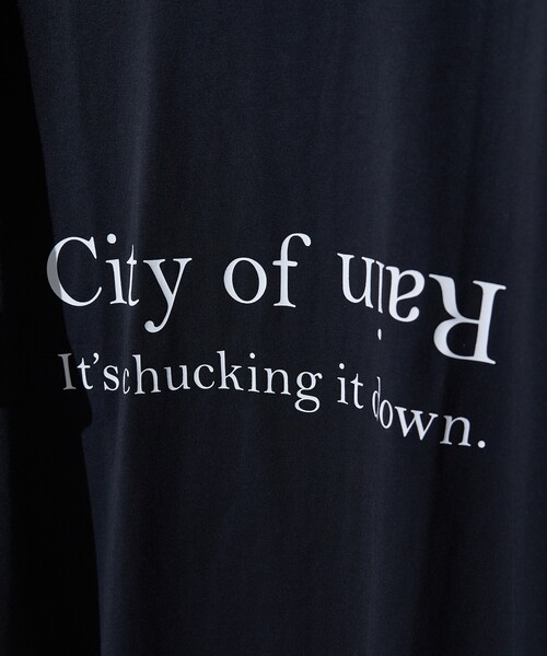 DESIGNWORKS（デザインワークス）の「ロゴプリント クルーネック Tシャツ -City Of Rain-（Tシャツ/カットソー・メンズ・ホワイト/ブラック・50/48/46）」の8枚目の写真