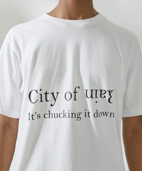 DESIGNWORKS（デザインワークス）の「ロゴプリント クルーネック Tシャツ -City Of Rain-（Tシャツ/カットソー・メンズ・ホワイト/ブラック・50/48/46）」の12枚目の写真