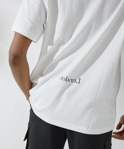 DESIGNWORKS（デザインワークス）の「ロゴプリント クルーネック Tシャツ -City Of Rain-（Tシャツ/カットソー・メンズ・ホワイト/ブラック・50/48/46）」の13枚目の写真