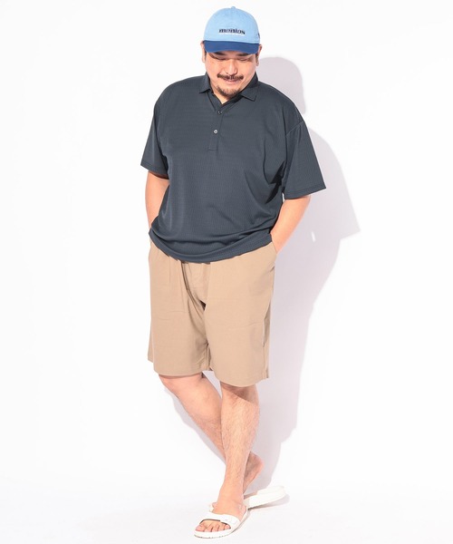 B&T CLUB（ビーティークラブ）の「ポロシャツ 半袖 メンズ 大きいサイズ COOL＆SPAN ジャガード スキッパー シャツ B＆T CLUB (ビーアンドティークラブ)（ポロシャツ・メンズ・ブラック/ネイビー・X1(3L～4L)/X4(8L～9L)/X2(4L～5L)）」の10枚目の写真