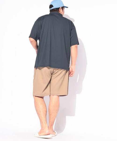 B&T CLUB（ビーティークラブ）の「ポロシャツ 半袖 メンズ 大きいサイズ COOL＆SPAN ジャガード スキッパー シャツ B＆T CLUB (ビーアンドティークラブ)（ポロシャツ・メンズ・ブラック/ネイビー・X1(3L～4L)/X4(8L～9L)/X2(4L～5L)）」の12枚目の写真