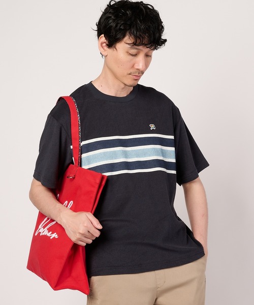 Arnold Palmer（アーノルドパーマー）の「パイル パネルボーダー Tシャツ（Tシャツ/カットソー・メンズ・グレー/アイボリー・LL/L/M）」の2枚目の写真