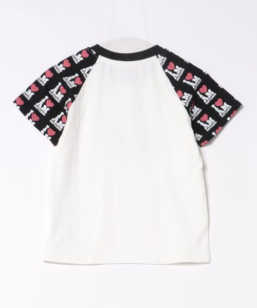 SPINNS（スピンズ）の「ラグラン半袖Tシャツ/袖ロゴ/バディガール（Tシャツ/カットソー・レディース・ホワイト×ブラック/ホワイト×ブルー・ONESIZE）」の8枚目の写真