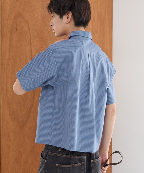 PBLIM(ページボーイリム)の「《UNISEX》チェッククロップドシャツ(シャツ/ブラウス・レディース・ネイビー/ブルー・FREE)」の22枚目の写真