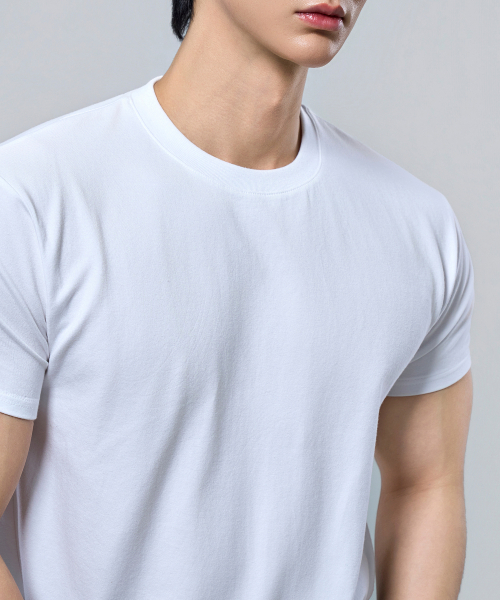 PHYSICAL GARMENTS（フィジカルガーメンツ）の「P2615 クラシックモダールスパンマッスルフィット半袖Tシャツ [4COLOR]（Tシャツ/カットソー・メンズ・ホワイト/ブラック/カーキ/チャコール・MEDIUM/LARGE/X-LARGE/XX-LARGE）」の6枚目の写真