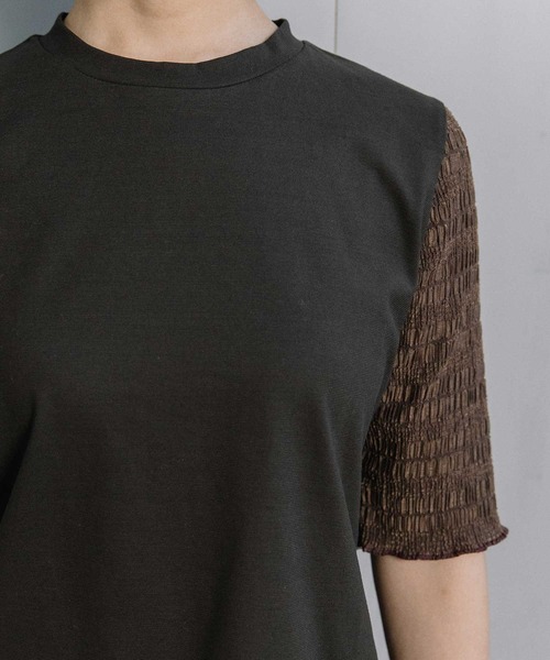 MARECHAL TERRE(マルシャルテル)の「【接触冷感】シアーインナートップス(Tシャツ/カットソー・レディース・ブラック/オフホワイト/セージグリーン/ネイビー/ダークブラウン・MEDIUM)」の20枚目の写真