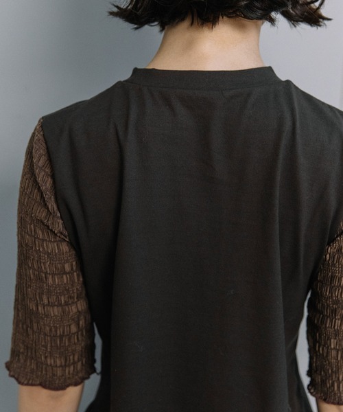 MARECHAL TERRE(マルシャルテル)の「【接触冷感】シアーインナートップス(Tシャツ/カットソー・レディース・ブラック/オフホワイト/セージグリーン/ネイビー/ダークブラウン・MEDIUM)」の18枚目の写真